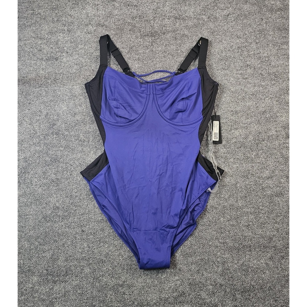 TA3 Lifty Contour One Piece Swimsuit 4X Reg/Long H/I Cup Ultra Marine/Black